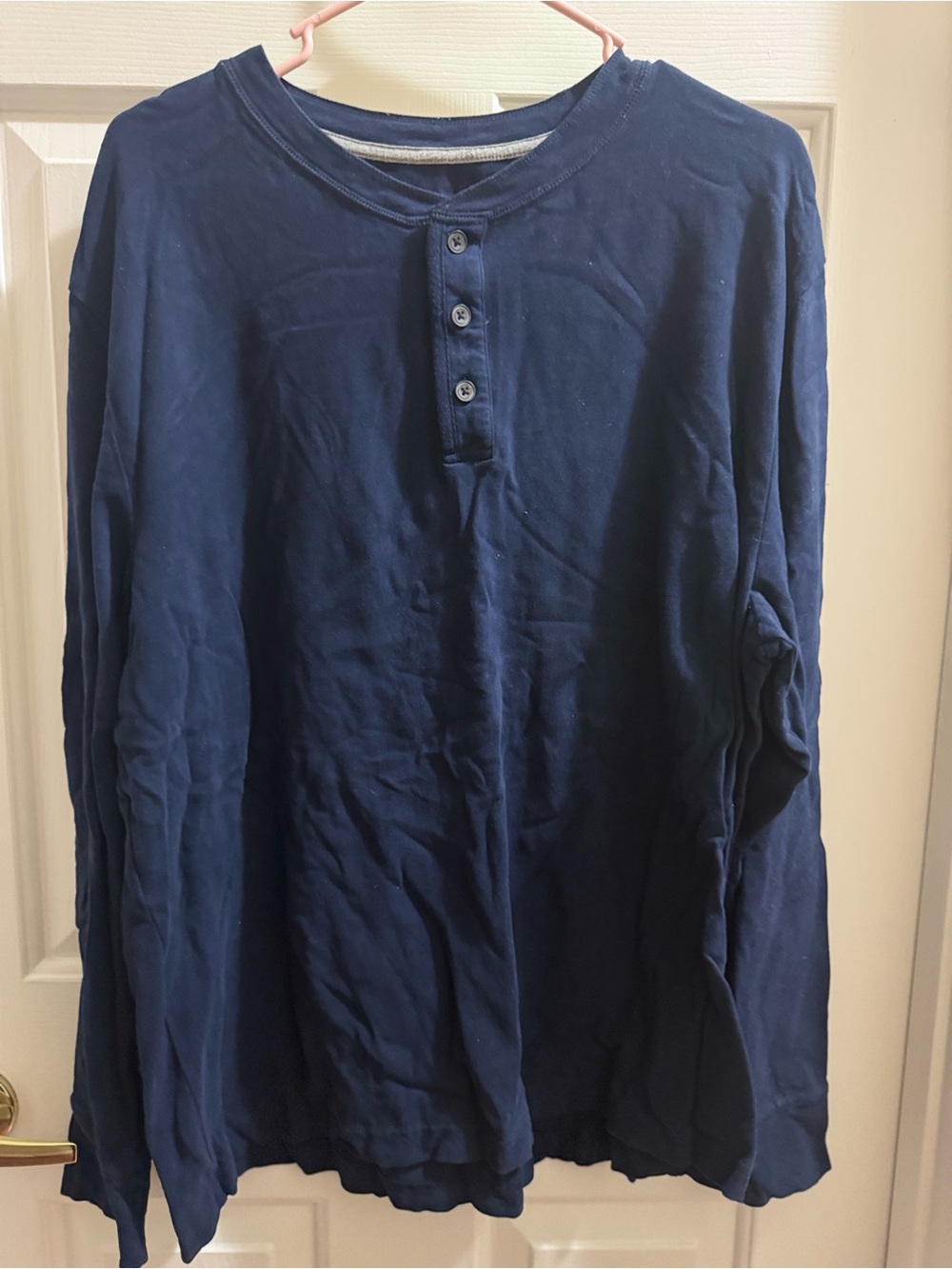 St. John's Bay Navy Long-Sleeve Henley Shirt